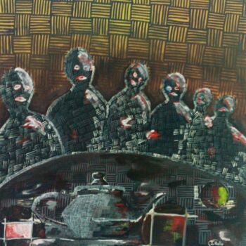 Peinture intitulée "les possédés" par Ibrahim Ballo, Œuvre d'art originale, Acrylique