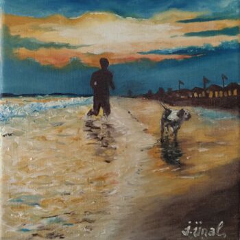 Pittura intitolato "Evening Run" da Ibrahim Unal, Opera d'arte originale, Olio