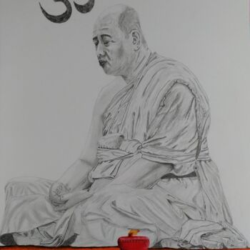 Dessin intitulée "Meditation #2" par Ibrahim Unal, Œuvre d'art originale, Fusain