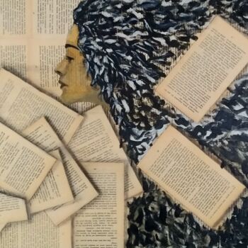 Painting titled "Book Pages #2" by Ibrahim Unal, Original Artwork, Acrylic