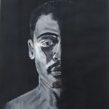 Painting titled "Sadness in the dark" by Ibrahim Unal, Original Artwork, Acrylic