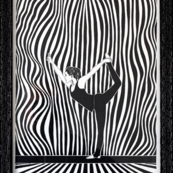 Dessin intitulée "Yoga 1" par Ibrahim Unal, Œuvre d'art originale, Encre