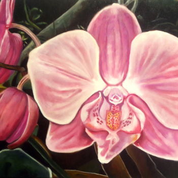 Painting titled "Orchidee papillon" by Isabelle Buisson, Original Artwork