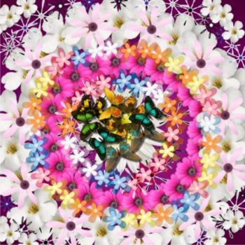 Grafika cyfrowa / sztuka generowana cyfrowo zatytułowany „Flowers and Butterf…” autorstwa Icecream, Oryginalna praca