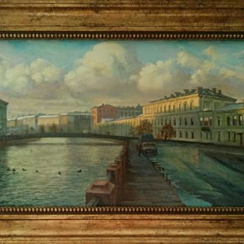 Painting titled "Набережная Мойки" by Elena Nenova, Original Artwork, Oil