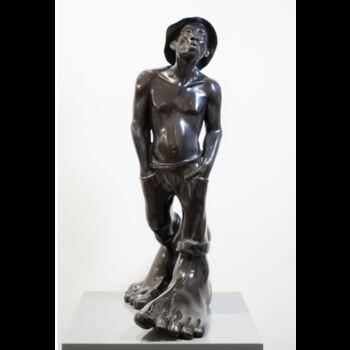 Sculpture titled "Le Siffleur XS" by Idan Zareski, Original Artwork, Resin