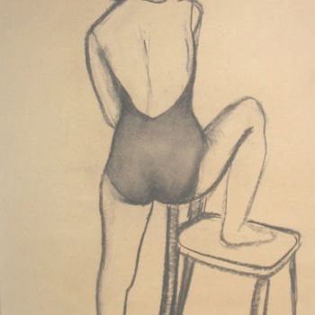 Drawing titled "Life drawing" by Ida-Rally, Original Artwork, Charcoal