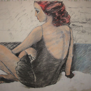 Drawing titled "spanish-girl-in-tutu" by Ida-Rally, Original Artwork, Charcoal