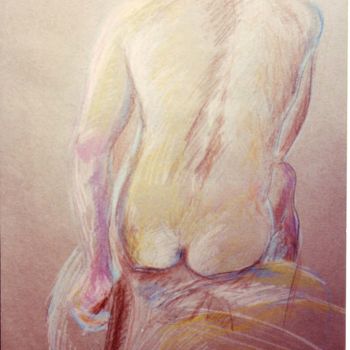 Drawing titled "life-drawing-male" by Ida-Rally, Original Artwork, Conté