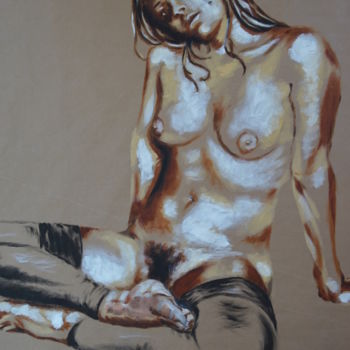 Painting titled "Femme nue "L"Affirm…" by Idhem San, Original Artwork, Oil