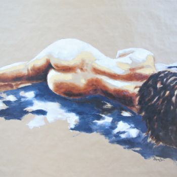 Pittura intitolato "Peinture femme nue…" da Idhem San, Opera d'arte originale, Olio