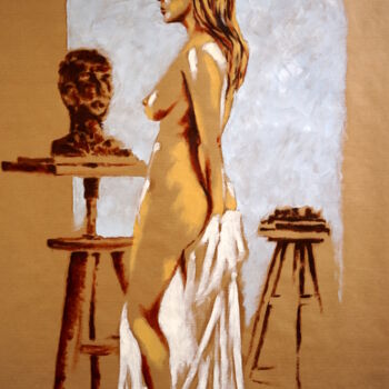 Peinture femme nue "Sculptural".