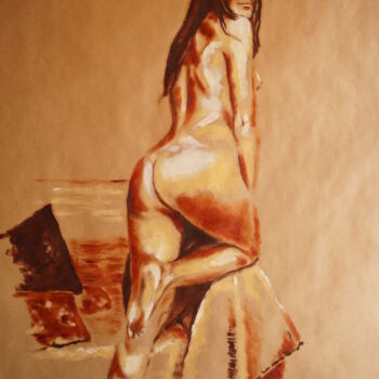 Peinture femme nue " Pose sur canapé"