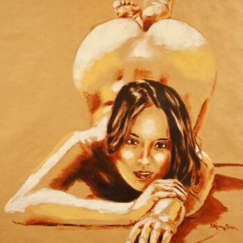 Peinture femme nue "Captivant".