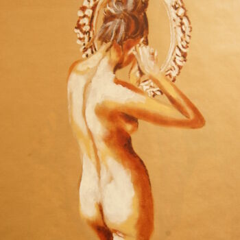 Картина под названием "Peinture femme nue…" - Idhem San, Подлинное произведение искусства, Масло