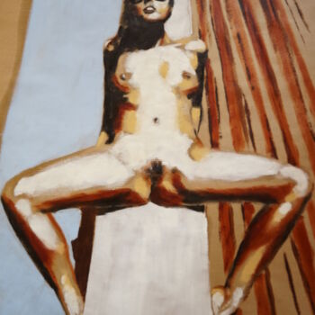 Peinture femme nue "Exibhition viscerale".