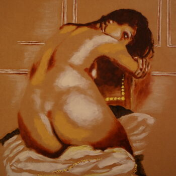 Peinture femme nue " Miroir".