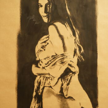 Painting titled "Peinture femme nue…" by Idhem San, Original Artwork, Oil