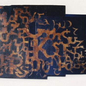Malerei mit dem Titel "alphabet-120x80-150…" von Idris Fad, Original-Kunstwerk, Andere