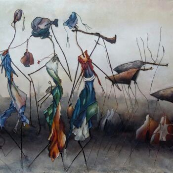 Painting titled "Tradition Peulhs" by Idrissa Savadogo, Original Artwork, Collages