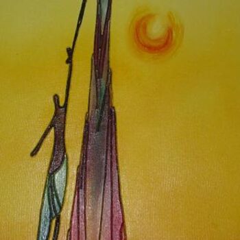 Peinture intitulée "porteuse de fagot" par Idrissa Savadogo, Œuvre d'art originale