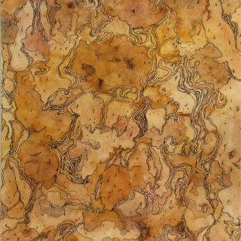 Рисунок под названием "Dérivé de Quercus S…" - Isabelle Stagg, Подлинное произведение искусства, Акварель