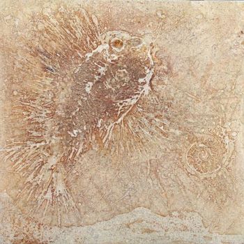 Malerei mit dem Titel "Fossil Fish" von Antonio Ehrenzweig, Original-Kunstwerk