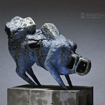 Γλυπτική με τίτλο "Tseglyani [Le chien…" από Ielizaveta Portnova, Αυθεντικά έργα τέχνης, Κεραμικά