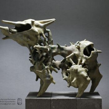 Sculpture intitulée "Svetchnik [Chandeli…" par Ielizaveta Portnova, Œuvre d'art originale, Céramique