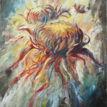 Malerei mit dem Titel "Soul flowers" von Ieronim Morut, Original-Kunstwerk, Öl