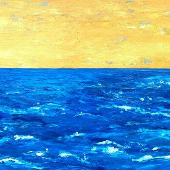 Pintura intitulada "GOLDEN SEA" por Ieva Graudina (IGraudinaArt), Obras de arte originais, Acrílico