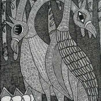 Pintura intitulada "MATING BIRD" por Ifetaofic, Obras de arte originais, Canetac de aerossol