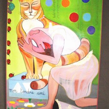 Painting titled "Tendre ami" by Isabelle Fontana, Original Artwork