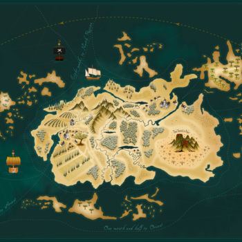 Digital Arts titled "Fantasy map" by Florin, Original Artwork, 2D Digital Work