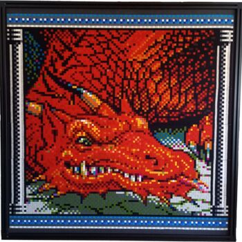 "(Advanced) Dungeons…" başlıklı Tekstil Sanatı Das Igelchen tarafından, Orijinal sanat, Mozaik Alüminyum üzerine monte edilm…