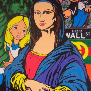 Malerei mit dem Titel "Mona Lisa wonderland" von Ignacio Galli, Original-Kunstwerk, Acryl