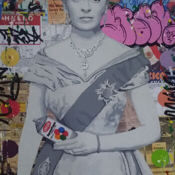 Collages intitulée "Frida, reina del ae…" par Ignacio Galli, Œuvre d'art originale, Acrylique