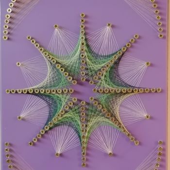 Arte textil titulada "Purple Blossom" por Ignas Kance, Obra de arte original, Hilorama
