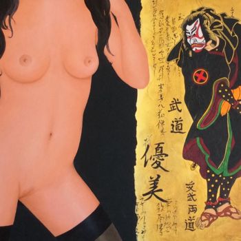 Painting titled "SHUNSHO LE VOYEUR" by Ive Fontaine, Original Artwork