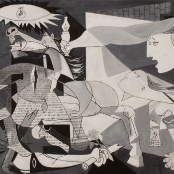Malerei mit dem Titel "Oil Guernica replic…" von Igor Aranaz, Original-Kunstwerk, Öl