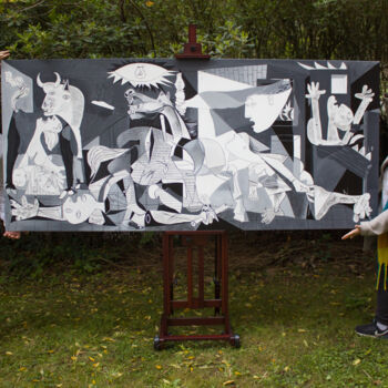 Painting titled "Guernica (Pablo Pic…" by Igor Aranaz, Original Artwork, Oil Mounted on Wood Stretcher frame