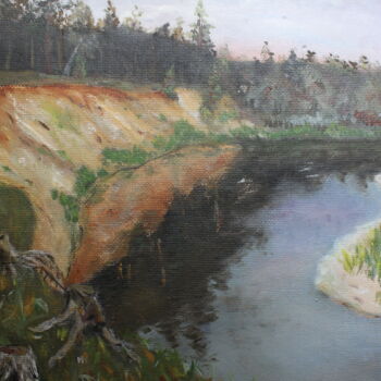 Malerei mit dem Titel "Oil painting. Coast…" von Igor Bronzov, Original-Kunstwerk, Öl