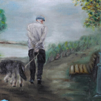 Schilderij getiteld "Walk friends" door Igor Bronzov, Origineel Kunstwerk, Olie