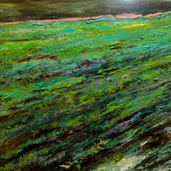 Картина под названием ""А ниви все ж зелен…" - Igor Eliseev, Подлинное произведение искусства, Масло Установлен на Деревянна…
