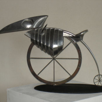 Скульптура под названием "птица Эго" - Игорь Фетисов, Подлинное произведение искусства, Металлы
