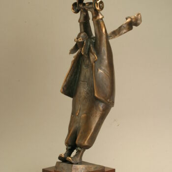 Sculpture intitulée "Пилот" par Igor Glukhenkij, Œuvre d'art originale, Bronze