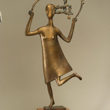 Sculpture titled "Девочка с скакалкой" by Igor Glukhenkij, Original Artwork, Bronze
