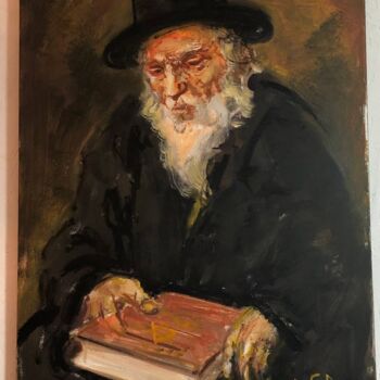 Pittura intitolato "Rabbi (Teacher)" da Igor Gubskiy, Opera d'arte originale, Olio