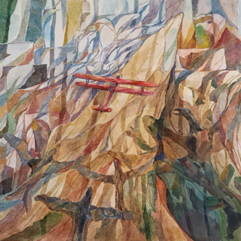 Картина под названием "Полёт с тенями" - Игорь Храмов, Подлинное произведение искусства, Акварель