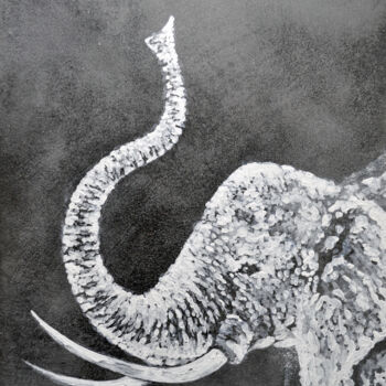 Картина под названием "White african eleph…" - Igor Kashchenko, Подлинное произведение искусства, Акрил